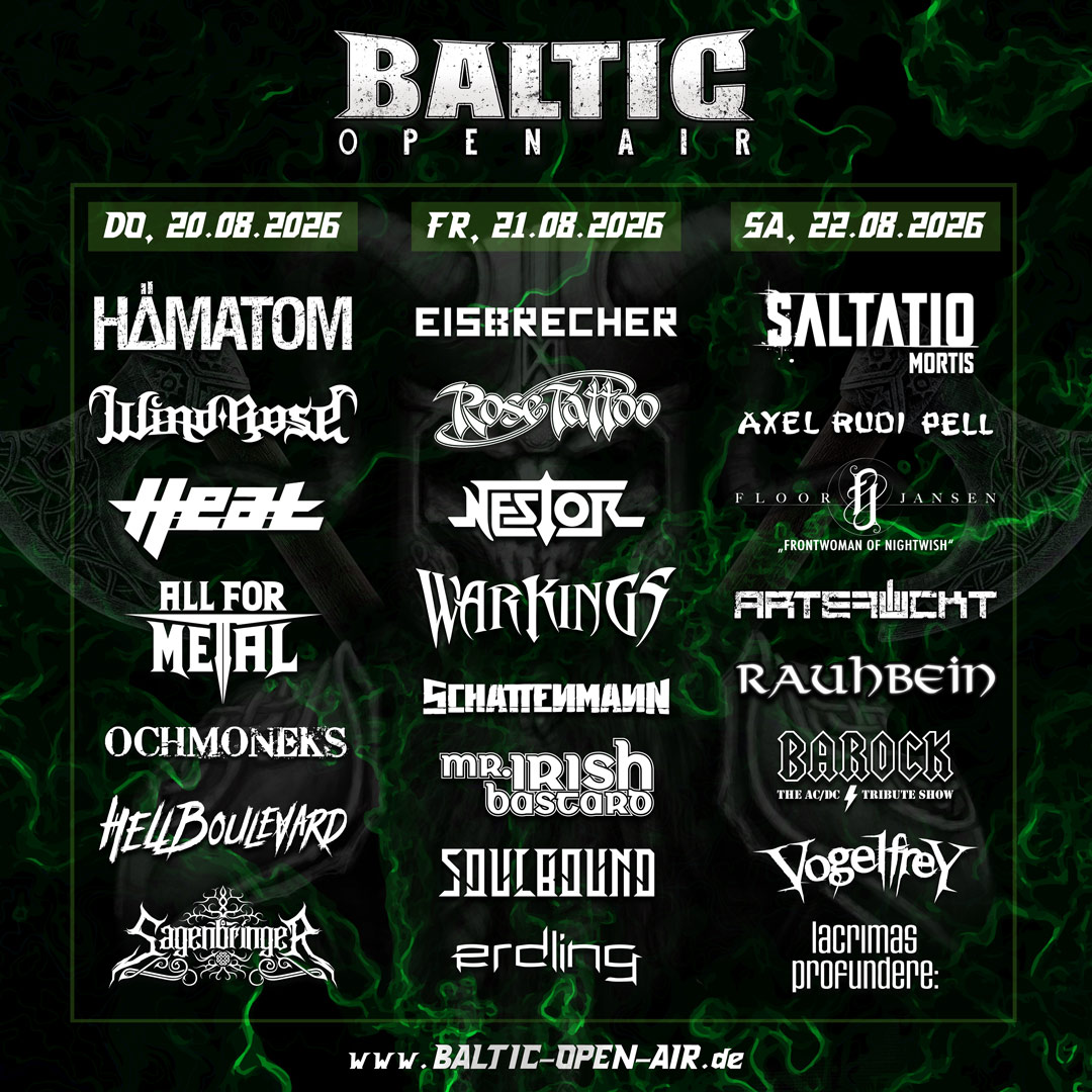 DIE HÖRNER HOCH! ⚔️🔥 Das Baltic Open Air 2026 steht vor der Tür!